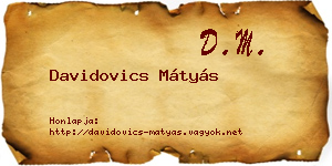Davidovics Mátyás névjegykártya