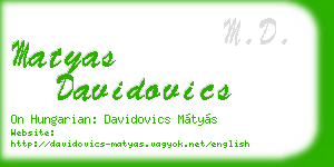 matyas davidovics business card