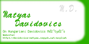 matyas davidovics business card